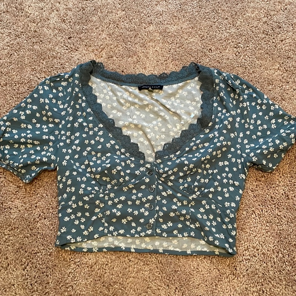 Kendall and Kylie floral crop top
